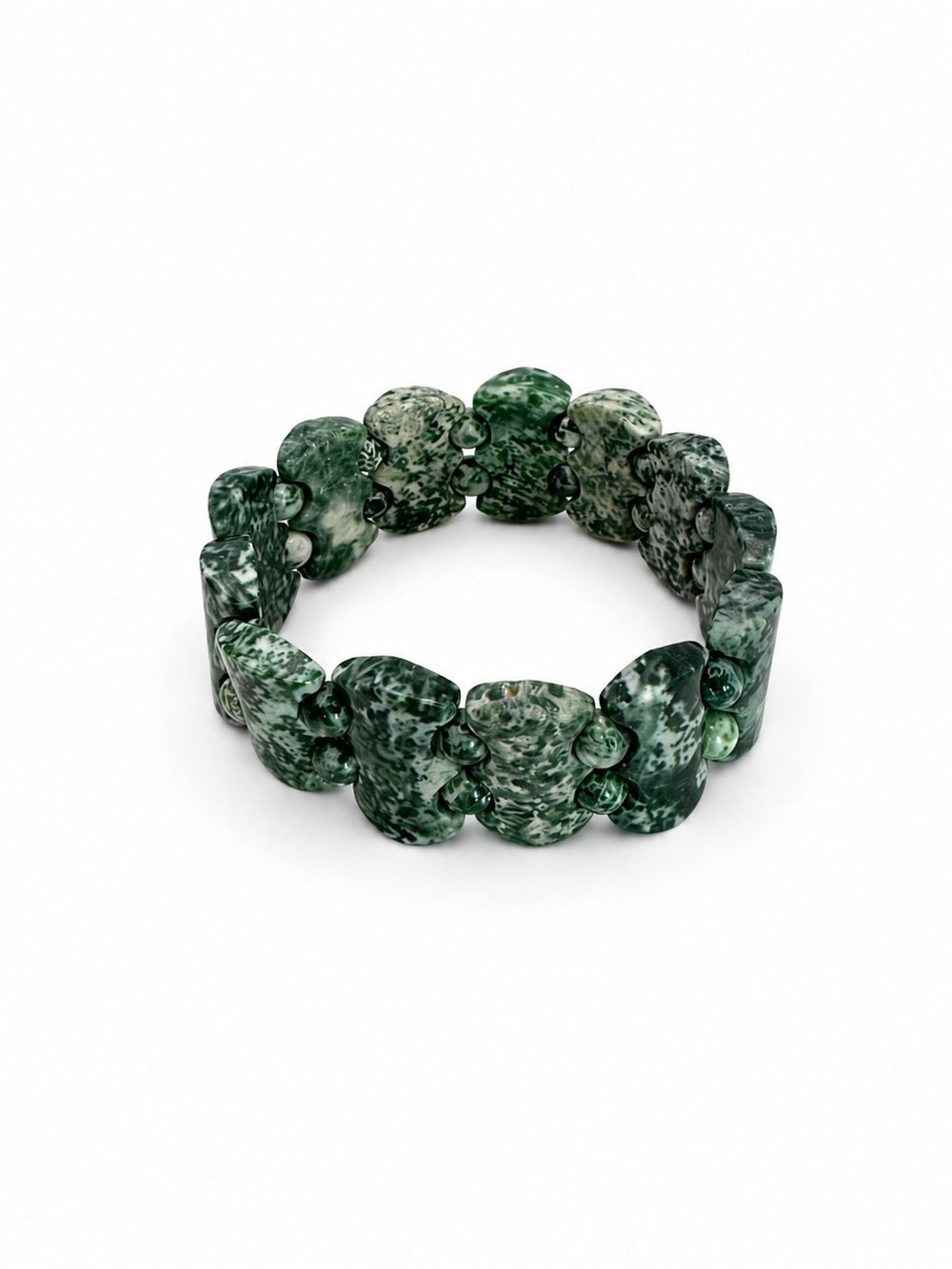 Moss Agate Chunk Nugget Bracelet