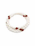 Carnelian and Pearl Wrap Bracelet