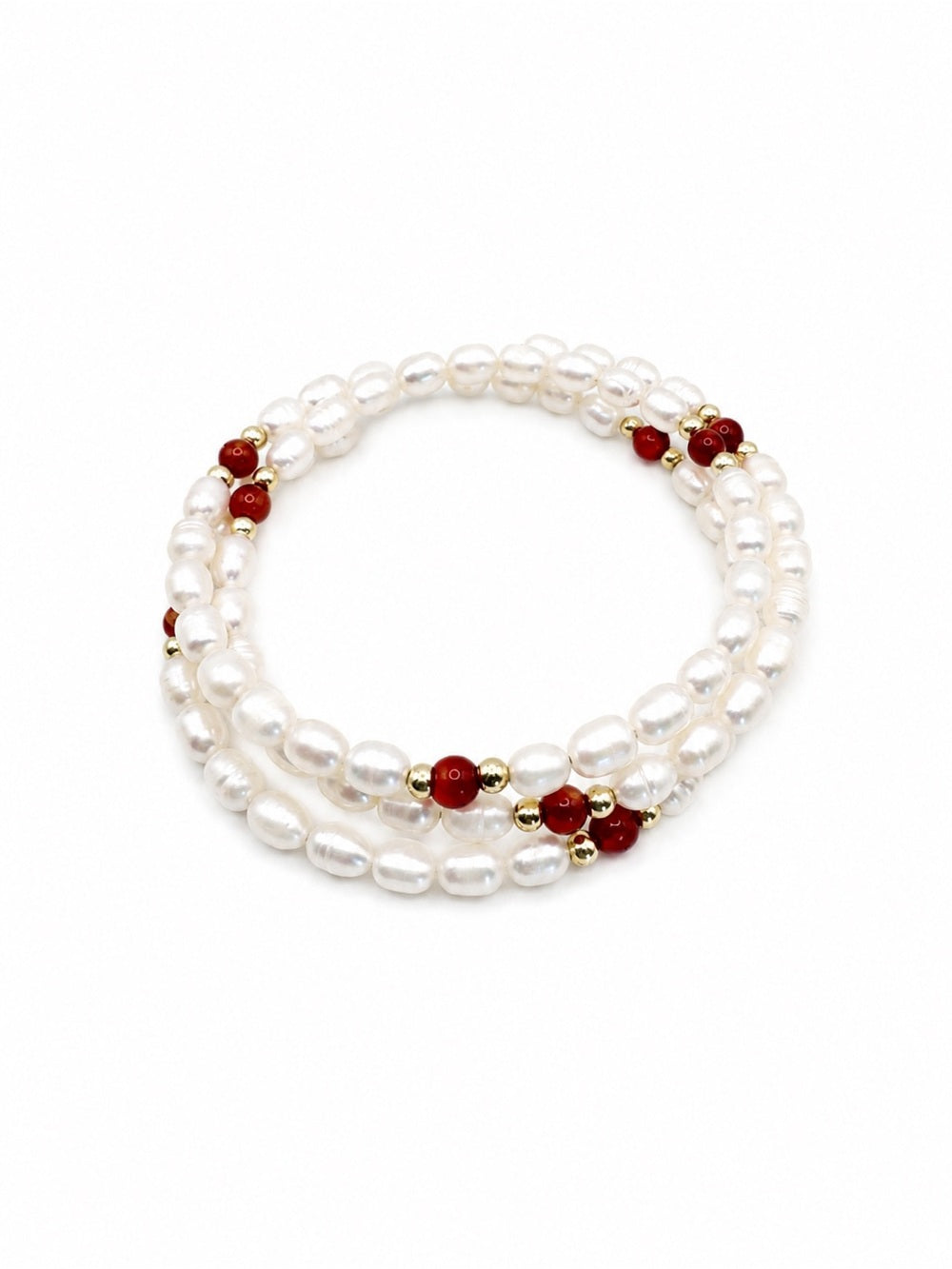 Carnelian and Pearl Wrap Bracelet