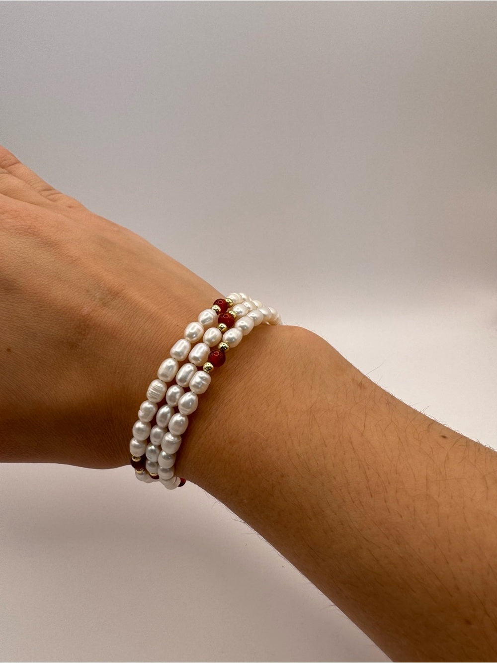 Carnelian and Pearl Wrap Bracelet