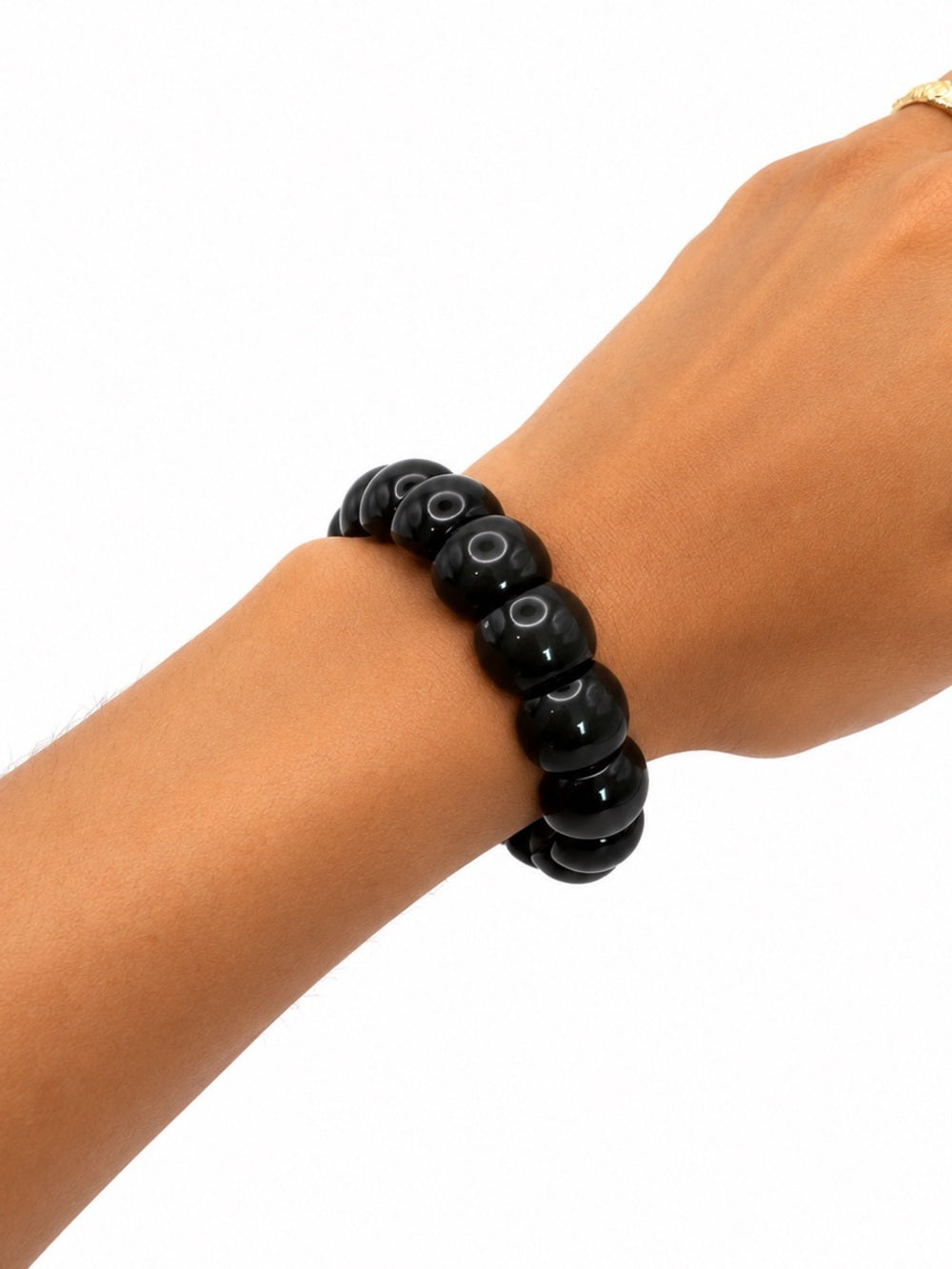 Silver Sheen Obsidian Chunk Nugget Bracelet
