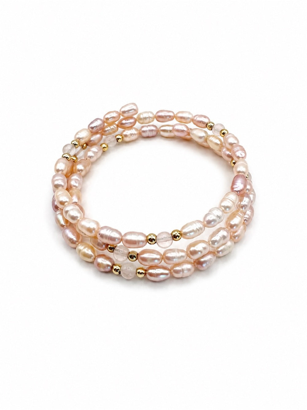 Rose Quartz and Pearl Wrap Bracelet