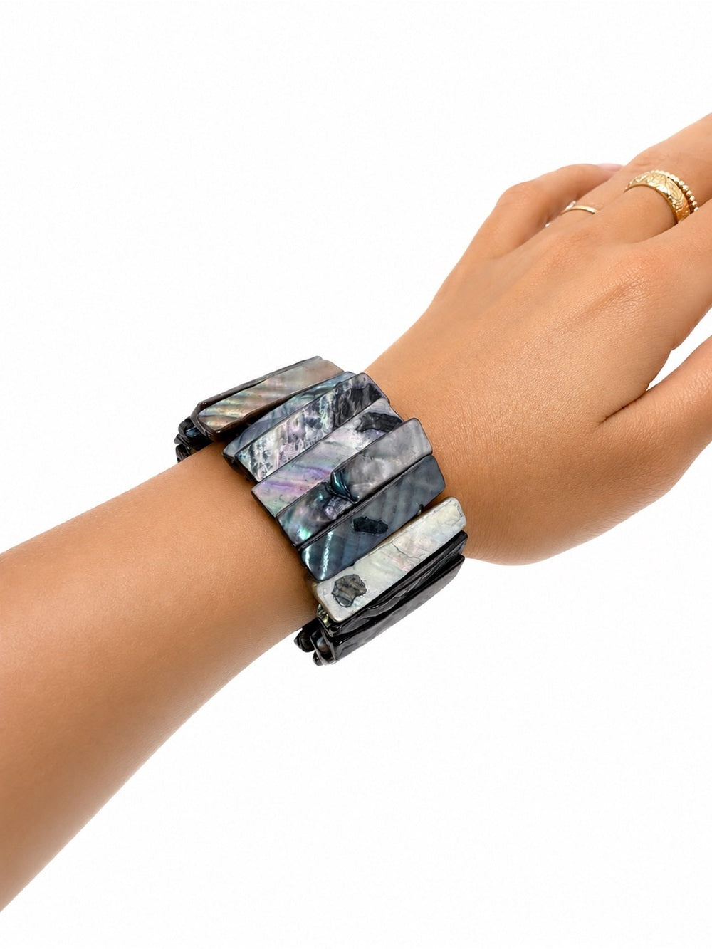 Abalone Slice Chunk Nugget Bracelet