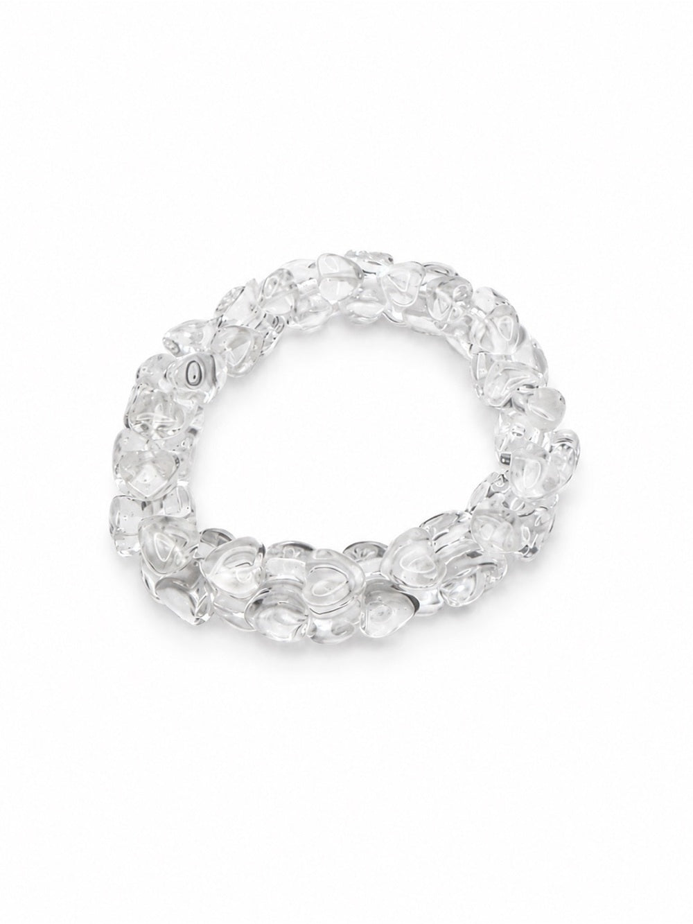 Crystal Quartz Heart Puzzle Nugget Bracelet