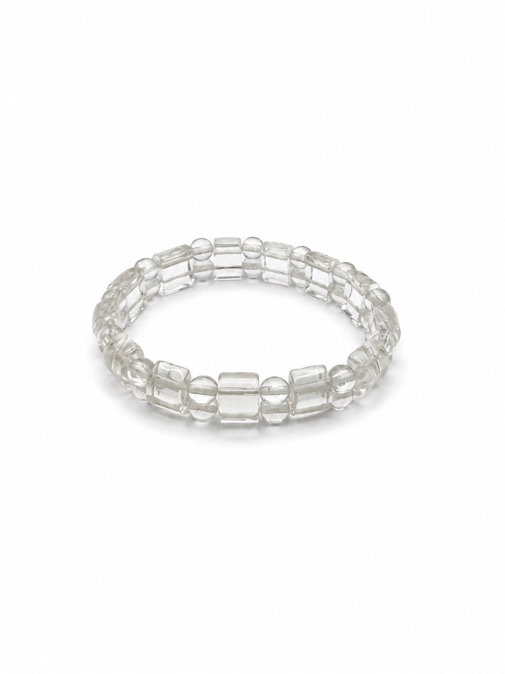 Clear Quartz Geometric Chunk Nugget Bracelet