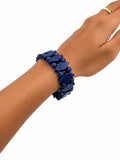 Lapis Geometric Chunk Nugget Bracelet