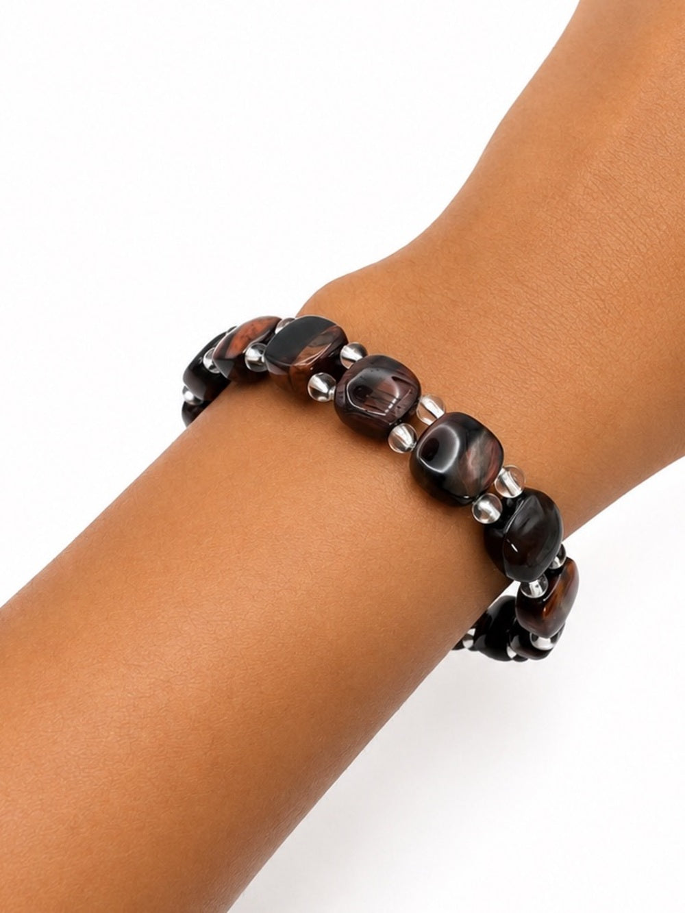 Red Tigers Eye Chunk Nugget Bracelet