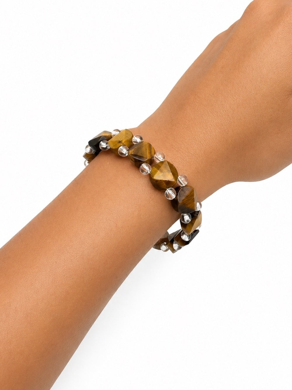 Tigers Eye Geometric Chunk Nugget Bracelet