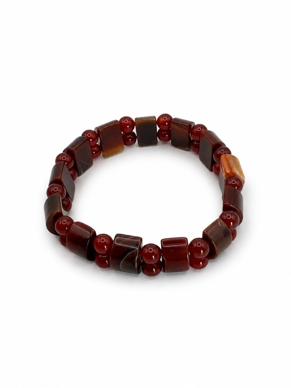 Carnelian Geometric Chunk Nugget Bracelet