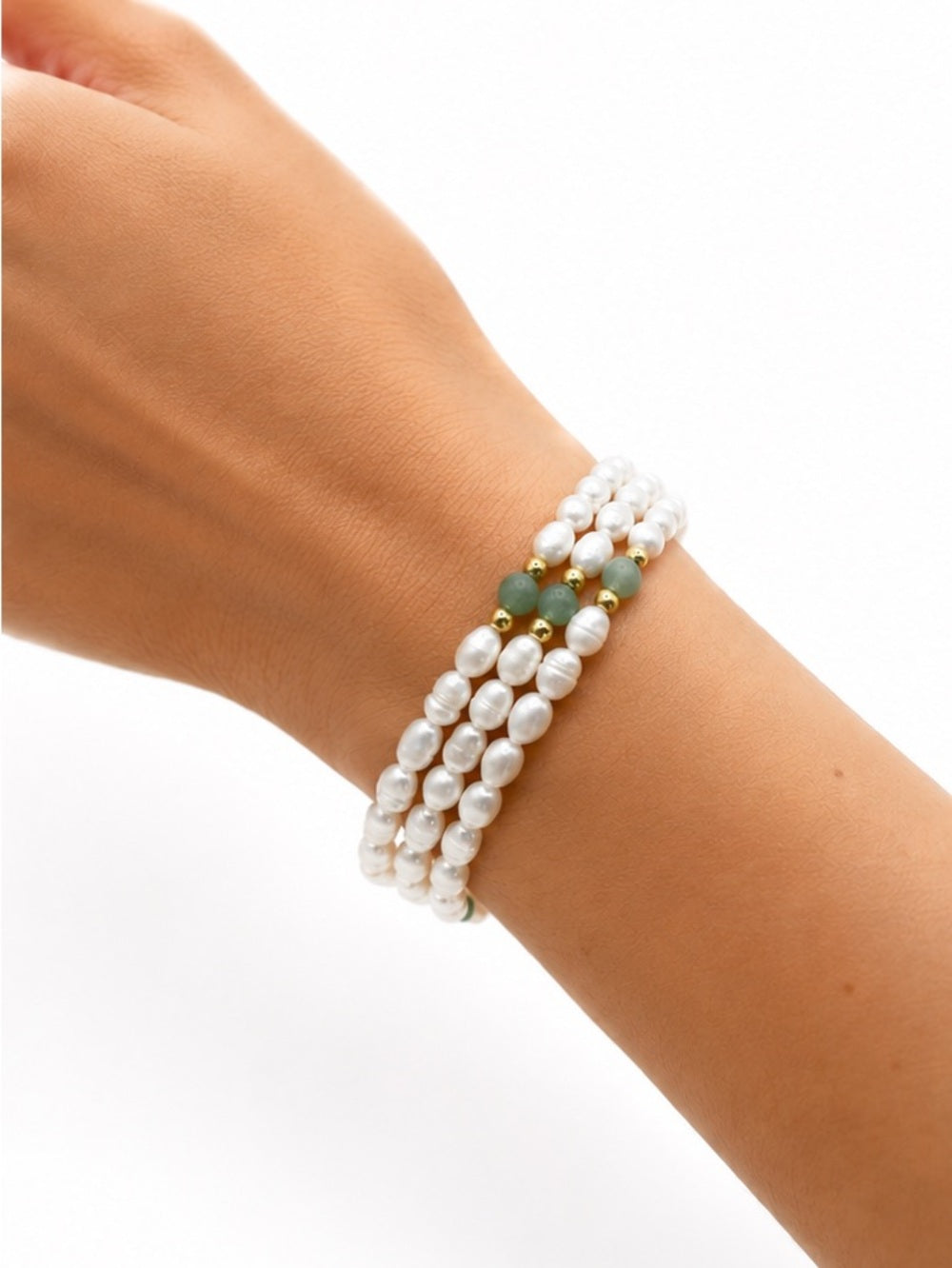 Jade and Pearl Wrap Bracelet