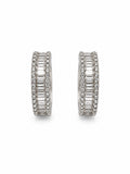 Moissanite Silver Huggie Earrings