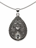 Swiss Blue Topaz Swirl Pendant