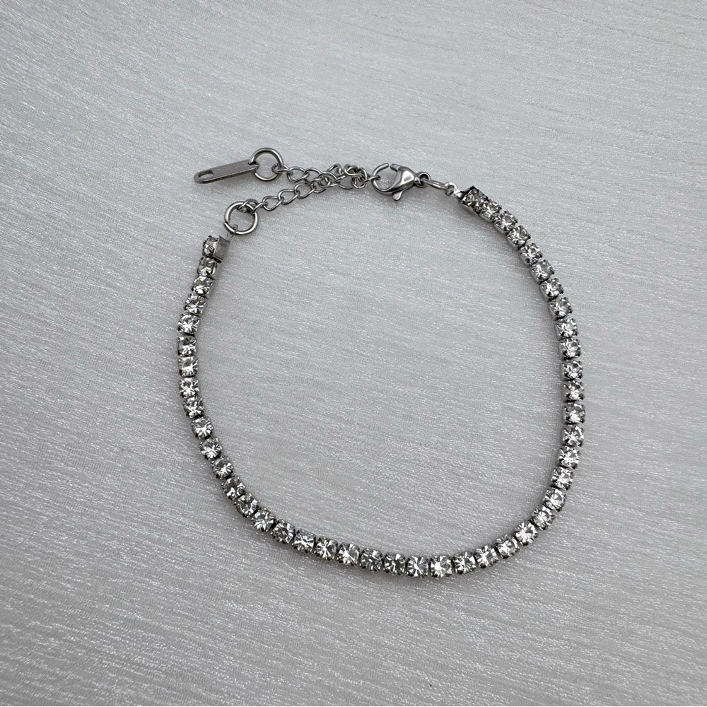 Silver Crystal Tennis Bracelet