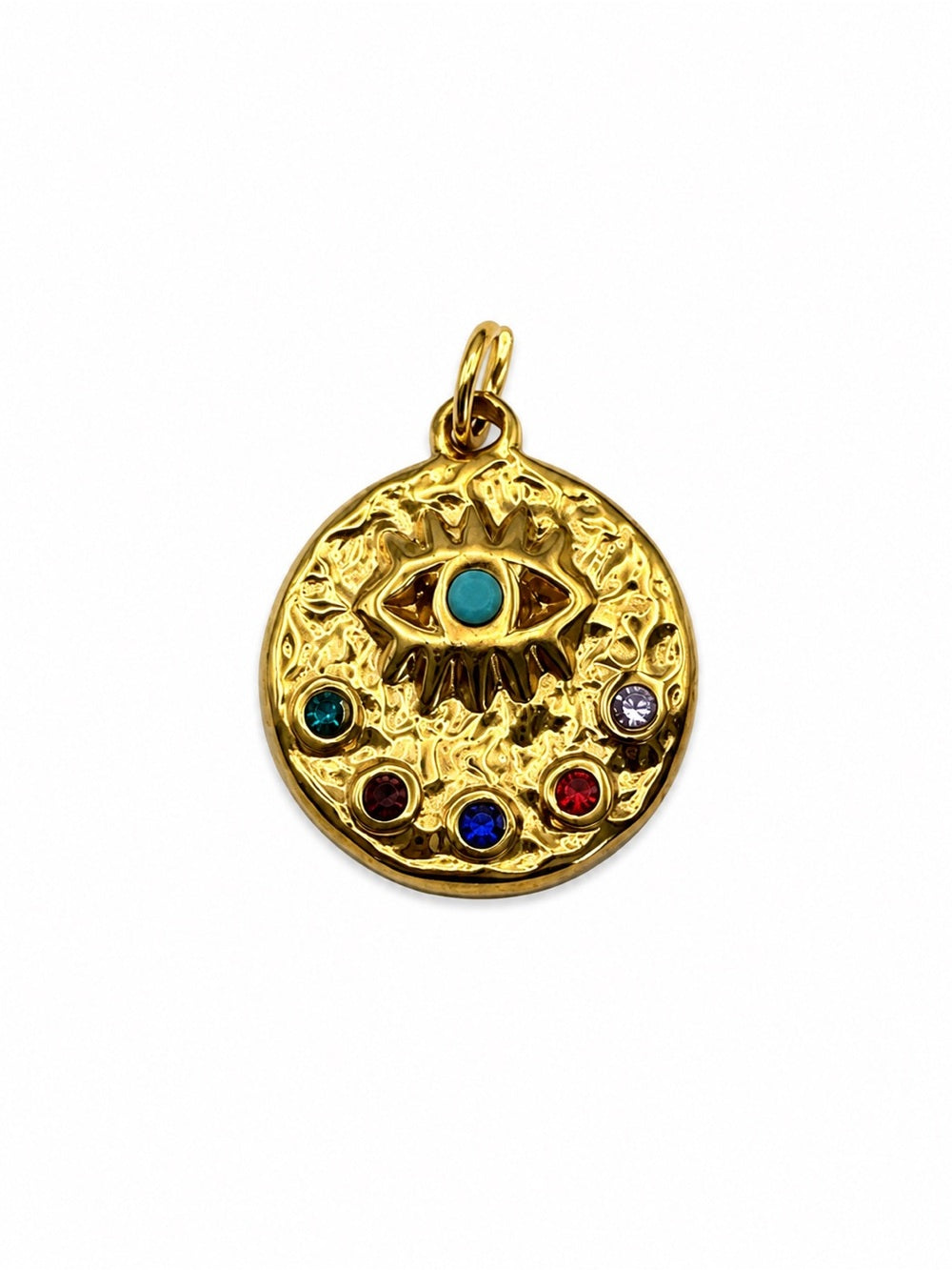 Multicolor Evil Eye Charm | Gold