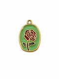 Stainless Steel Rose Charm | Gold