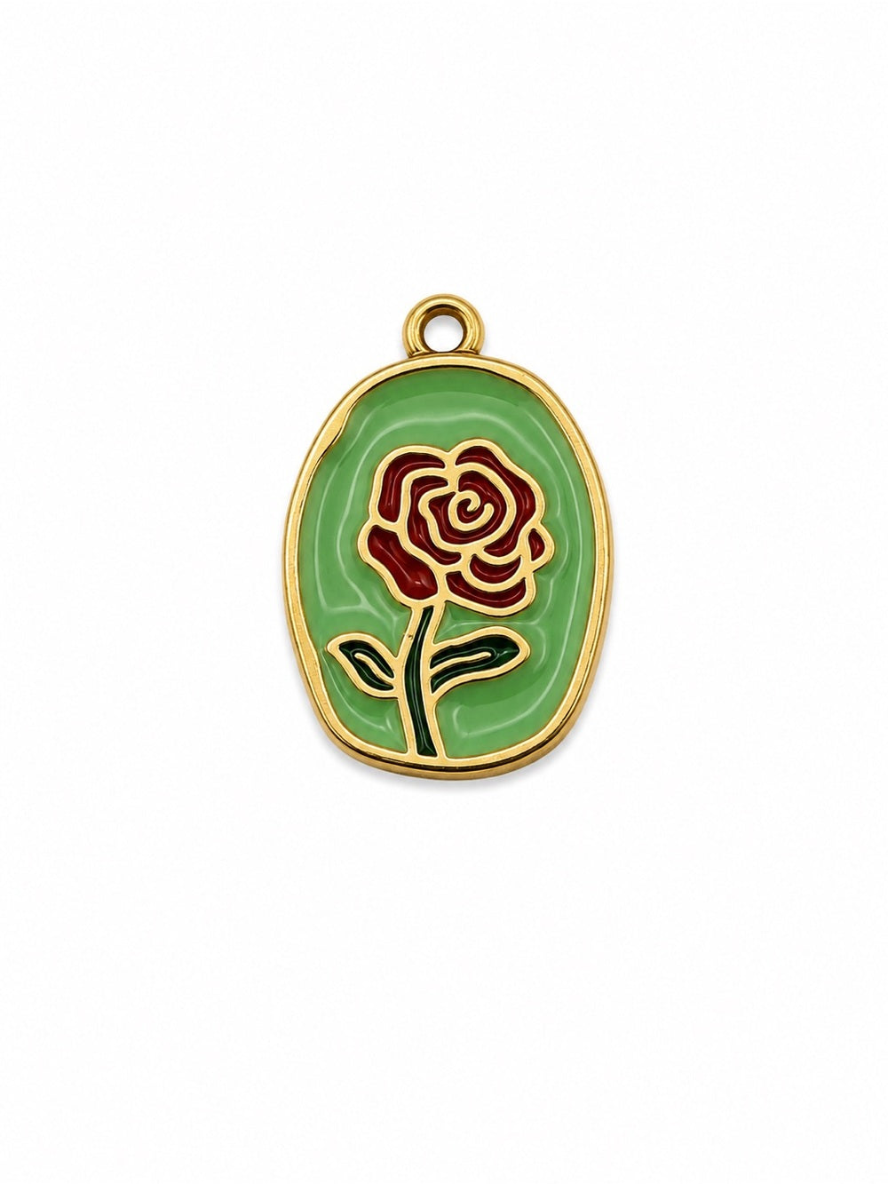 Stainless Steel Rose Charm | Gold