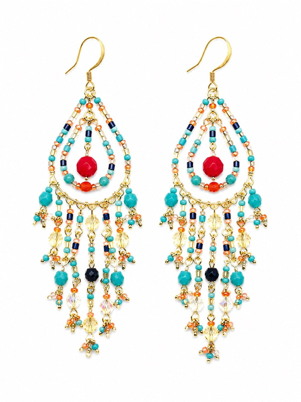 Capri Coral Chandelier Earrings