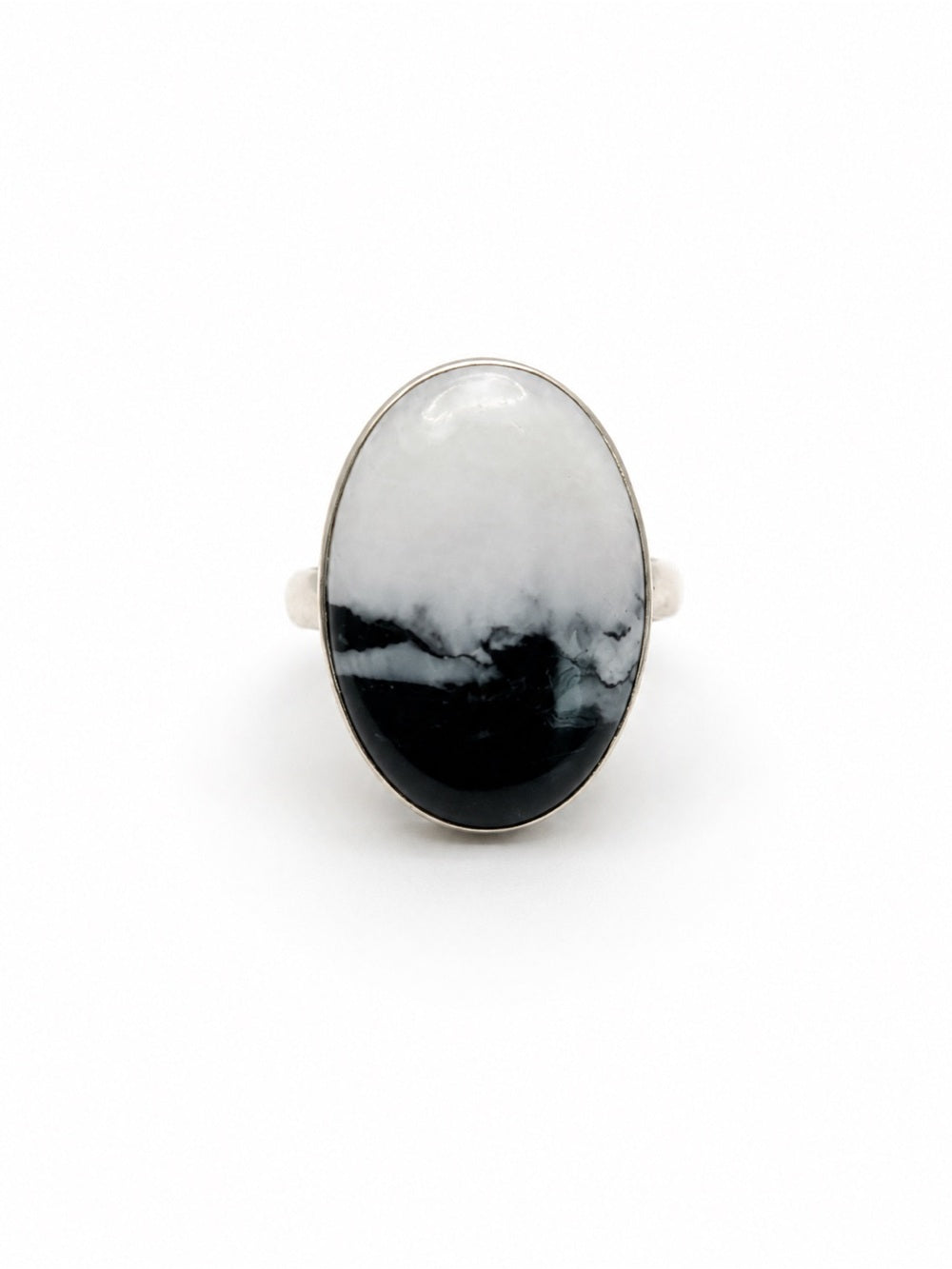 White Buffalo Turquoise Oval Ring (S925)