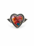 Pink Oyster Turquoise Heart (S925)