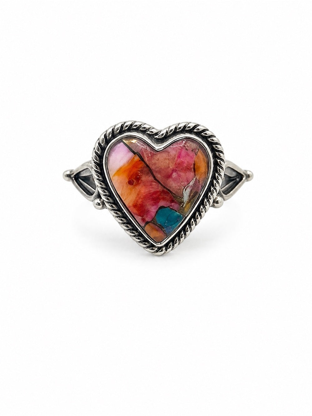 Pink Oyster Turquoise Heart (S925)