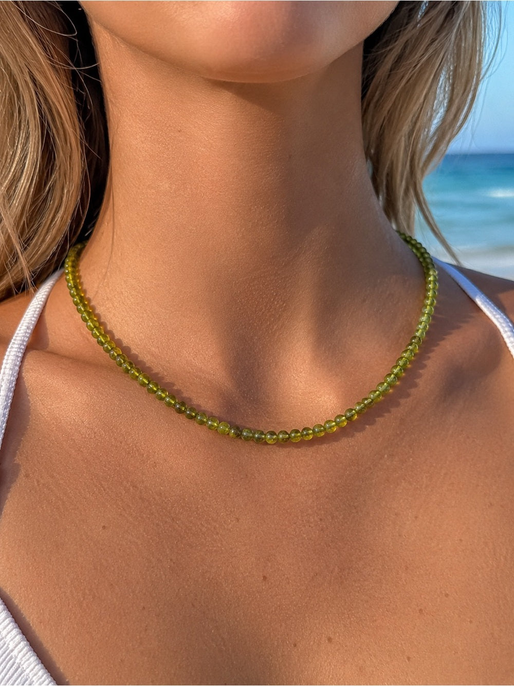Peridot Beaded Gemstone Necklace