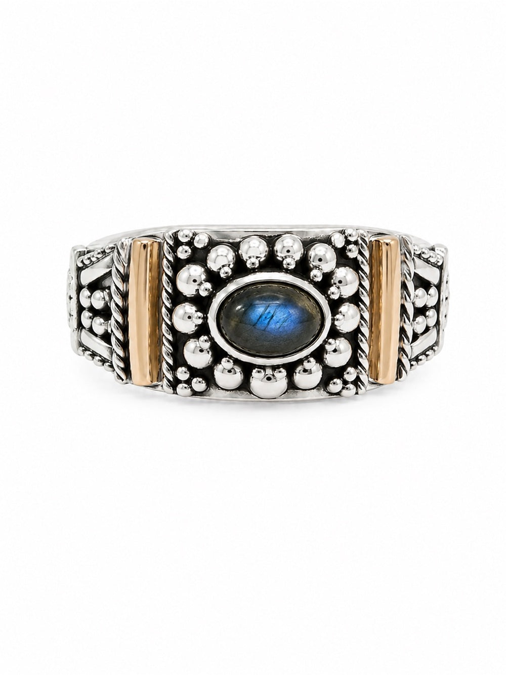 Labradorite Two-Toned Ring (S925)