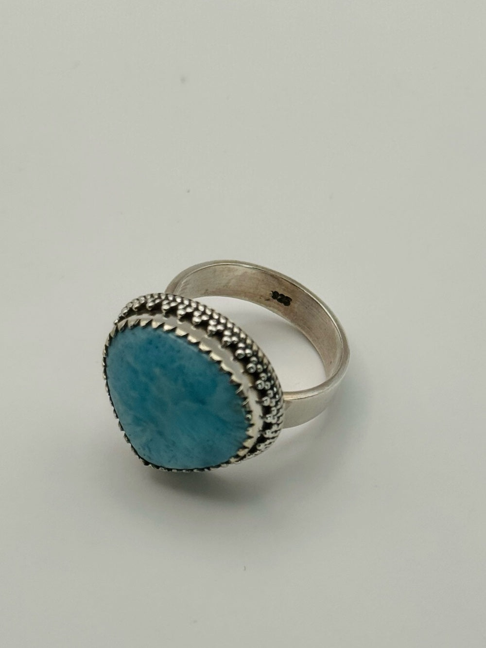Larimar Teardrop Ring (S925)
