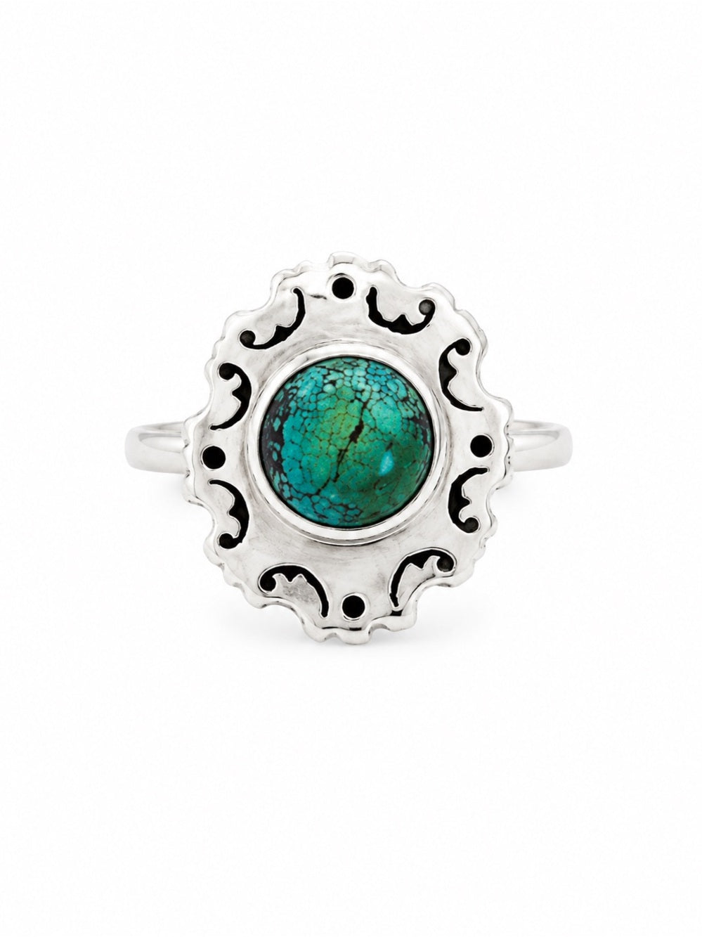 Turquoise Shield Ring (S925)
