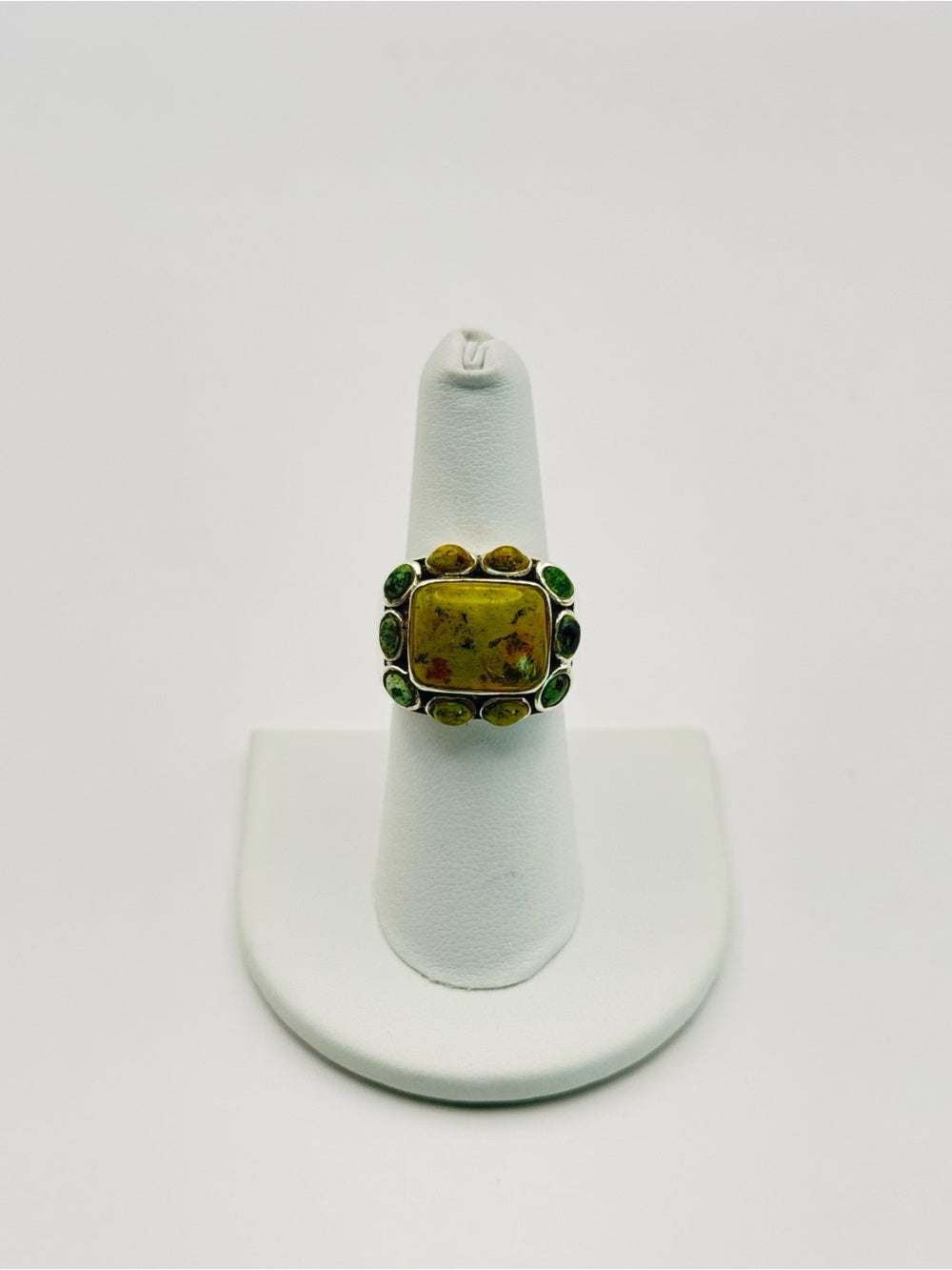 Serpentine and African Turquoise Ring (S925)