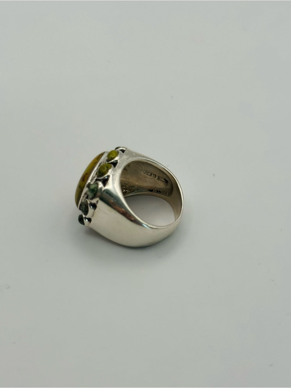 Serpentine and African Turquoise Ring (S925)