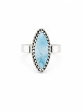 Larimar Diamond Shaped Ring (S925)