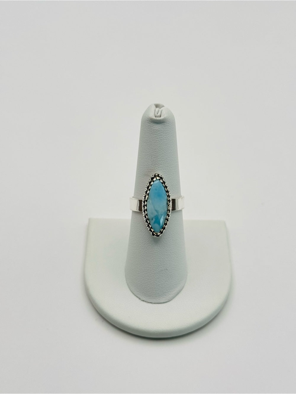 Larimar Diamond Shaped Ring (S925)