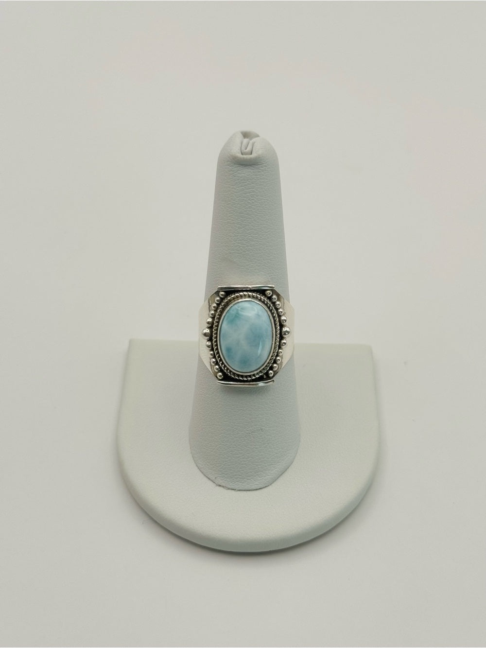 Larimar Wide Band Ring (S925)