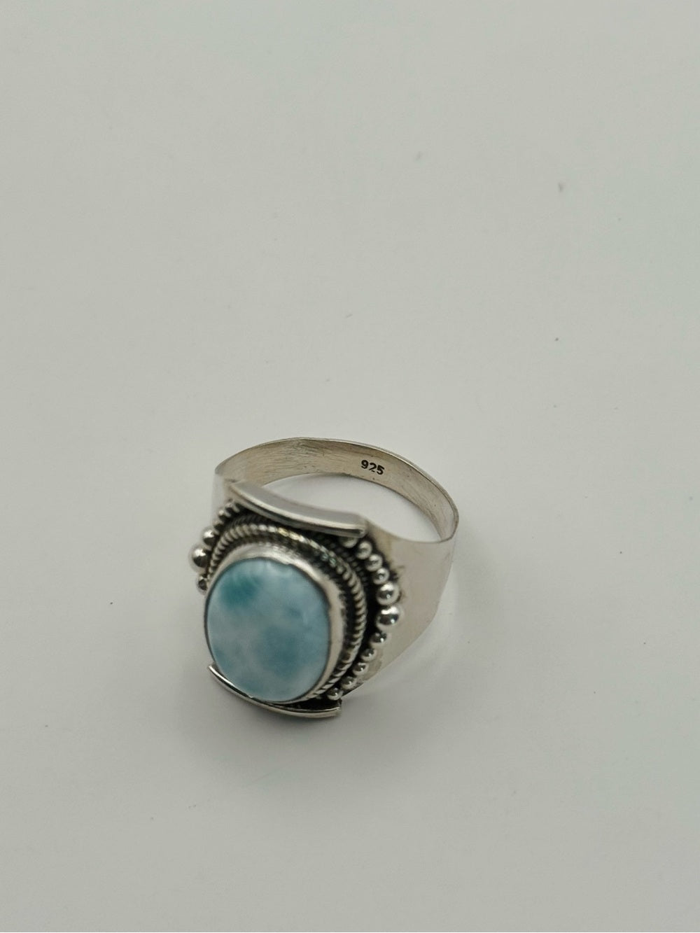 Larimar Wide Band Ring (S925)