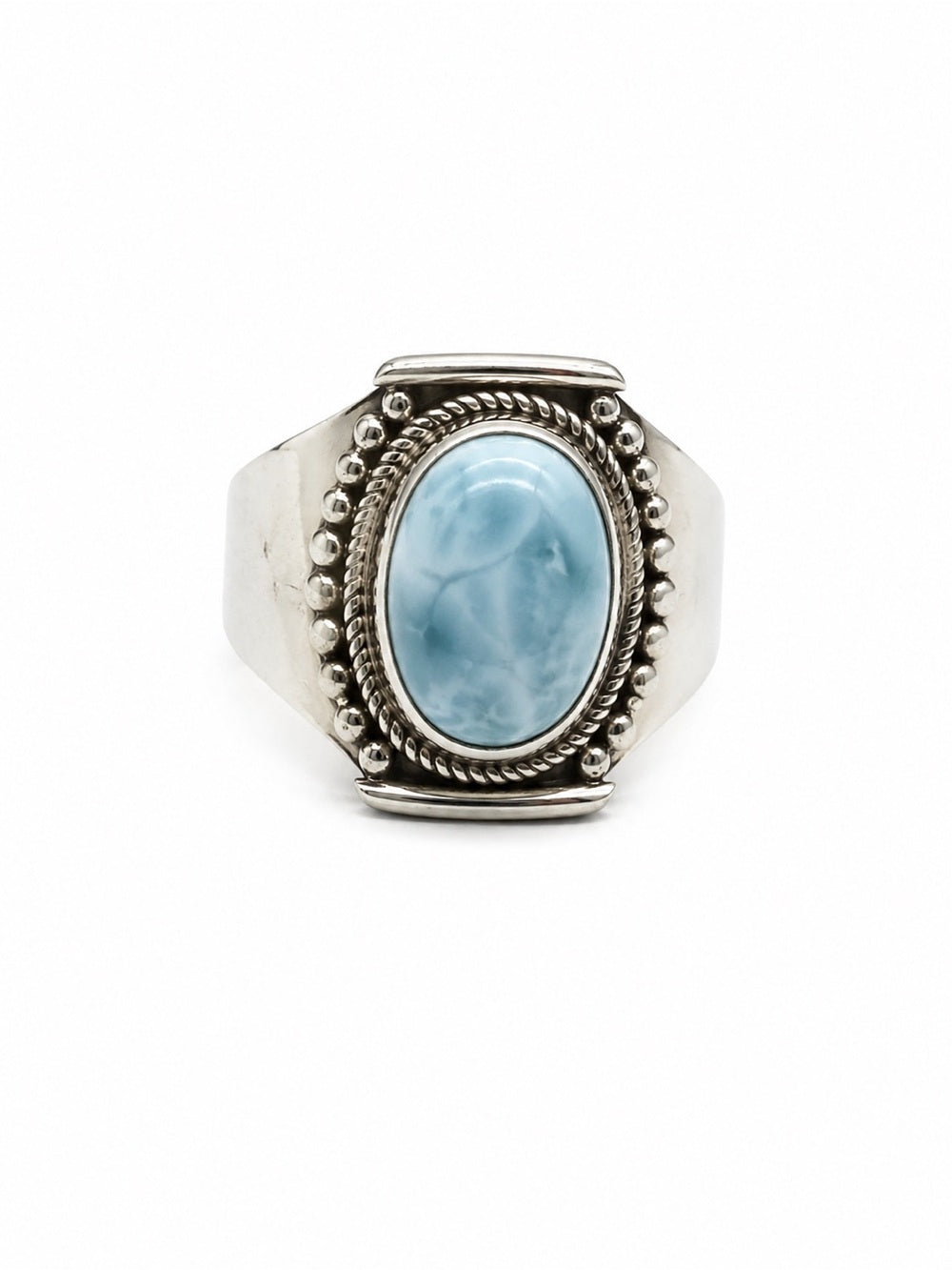 Larimar Wide Band Ring (S925)