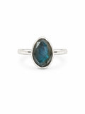Labradorite Faceted Oval Ring (S925)