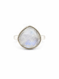 Moonstone Teardrop Ring (S925)