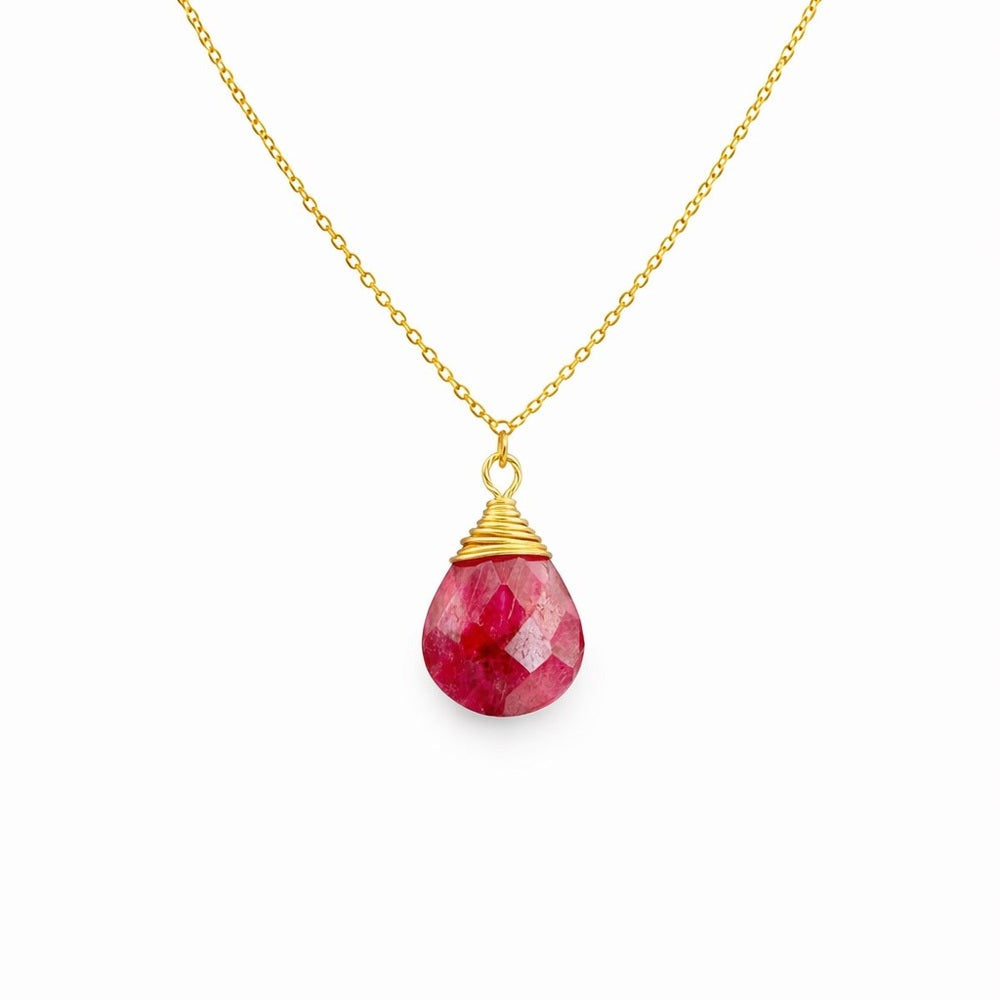 N9160 Ruby Faceted Necklace