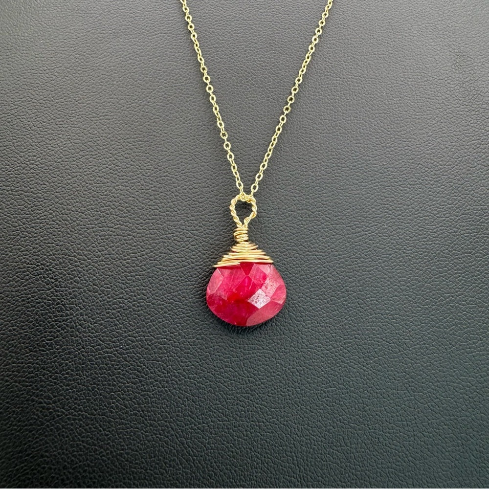 N9160 Ruby Faceted Necklace