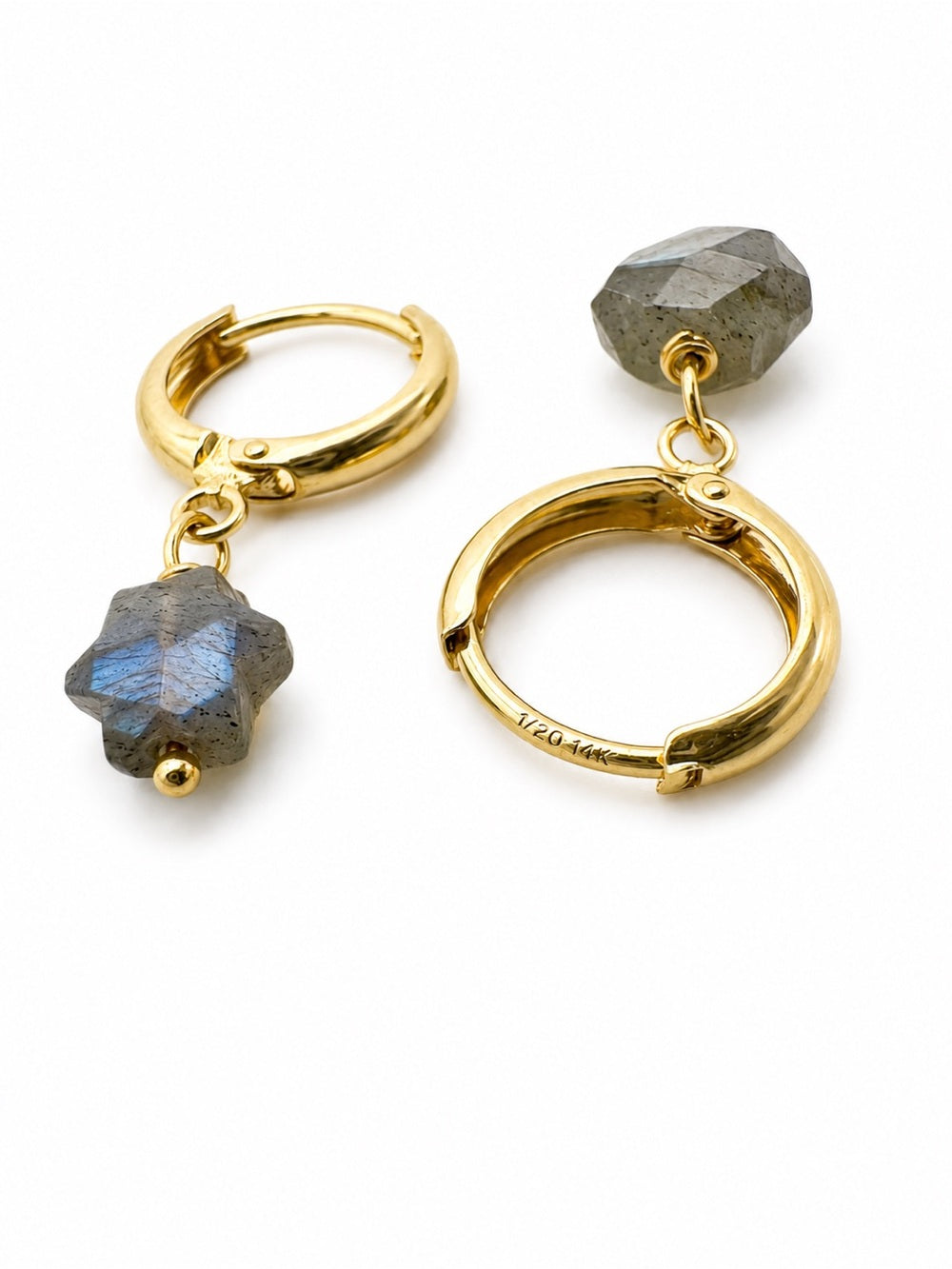 HG29 Gold Filled Labradorite Star Huggies