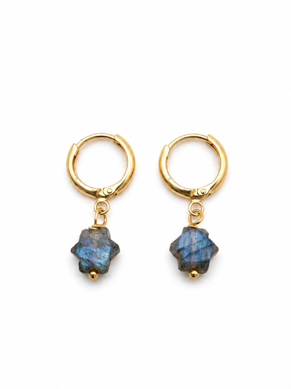 HG29 Gold Filled Labradorite Star Huggies