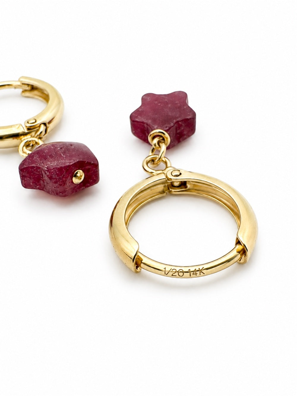 HG28 Gold Filled Tourmaline Star Huggies