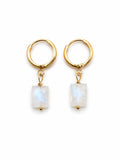 HG30 Gold Filled Moonstone Rectangle Huggies