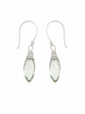 HK56 Green Amethyst Hook Earrings (S925)