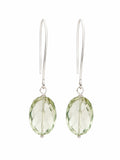 HK22 Green Amethyst Hook Earrings