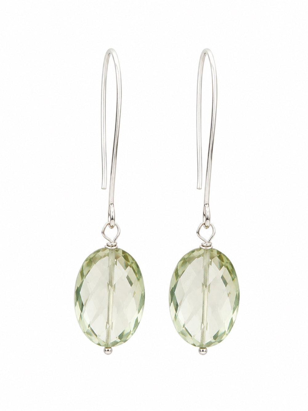 HK22 Green Amethyst Hook Earrings