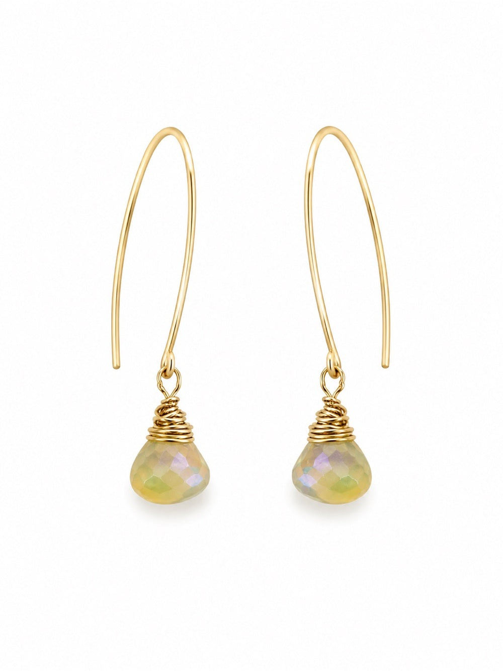 HT22 Gold Filled Ethiopian Opal Hook Threaders