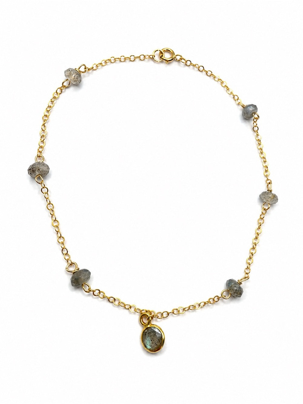 B008 Labradorite Bezel Gold Filled Anklet
