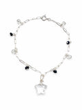 B65c Sapphire and White Topaz Paperclip Bracelet (S925)