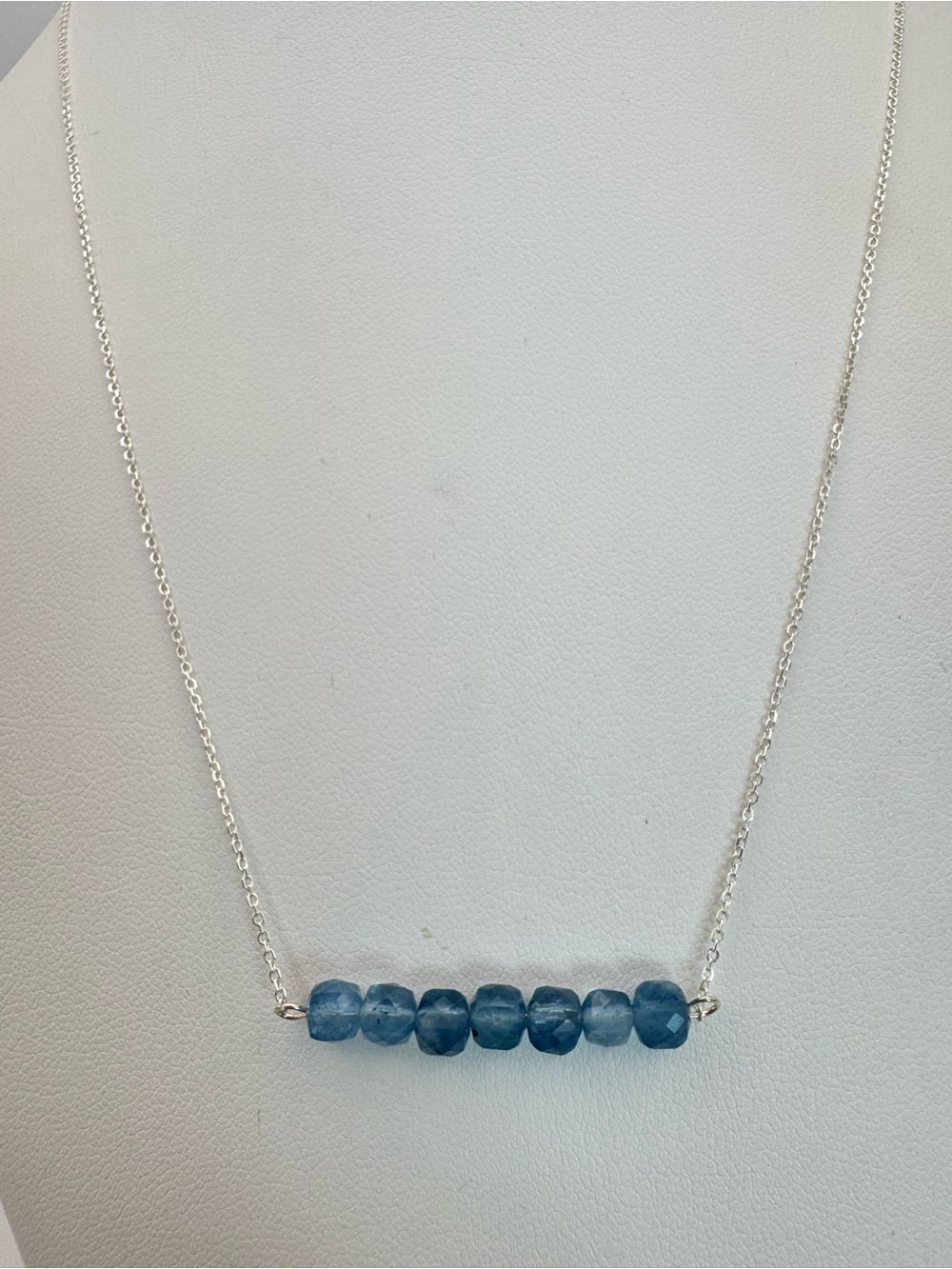 N45 Aquamarine Bar Necklace (S925)